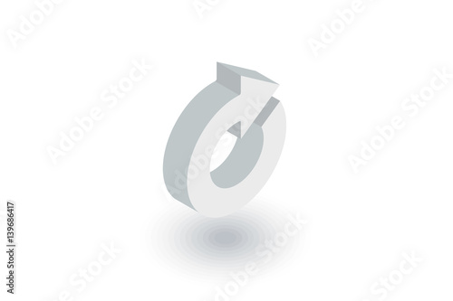 Wallpaper Mural rotate arrow, update isometric flat icon. 3d vector colorful illustration. Pictogram isolated on white background Torontodigital.ca