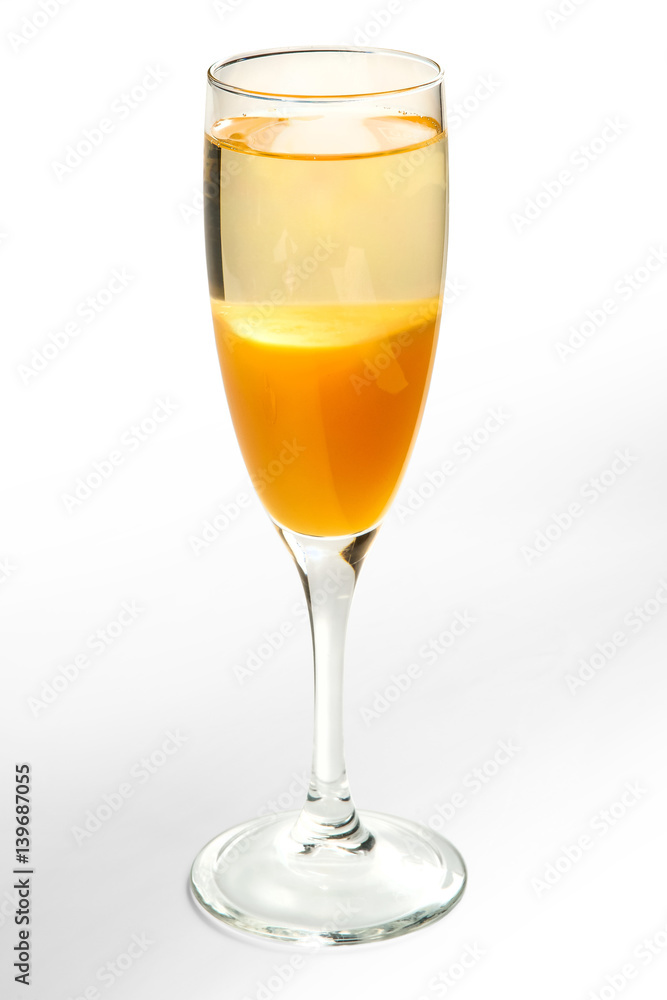 Alcoholic cocktails and soft drinks on a white background Alcoholic cocktails and soft drinks on a white background