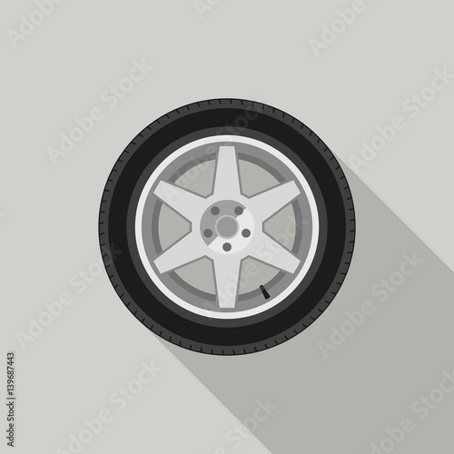 Wheel flat icon