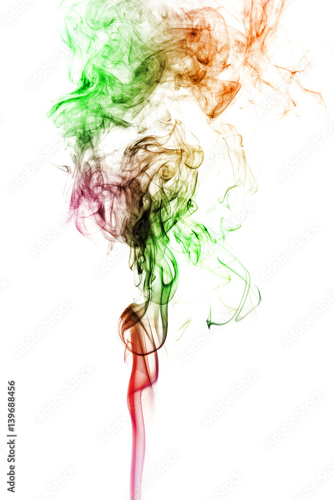 Fototapeta premium colored smoke isolated on white background