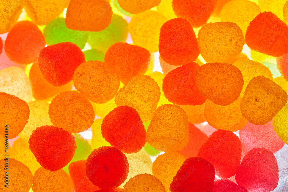 Multi-colored sweet gummy candy close-up Multi-colored sweet gummy candy close-up
