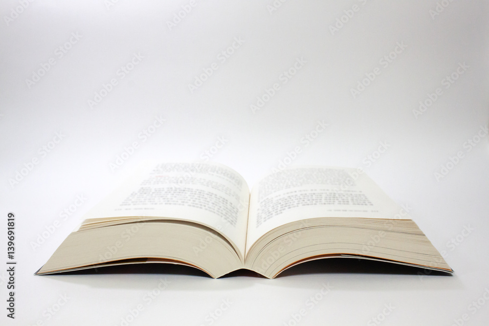 Open book isolated on white background Open book isolated on white background