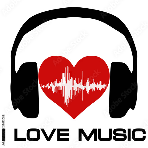 I love music, vinyl cover for a music fan