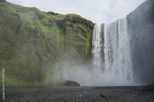 Icelandic Skogafoss waterfall in the south Iceland