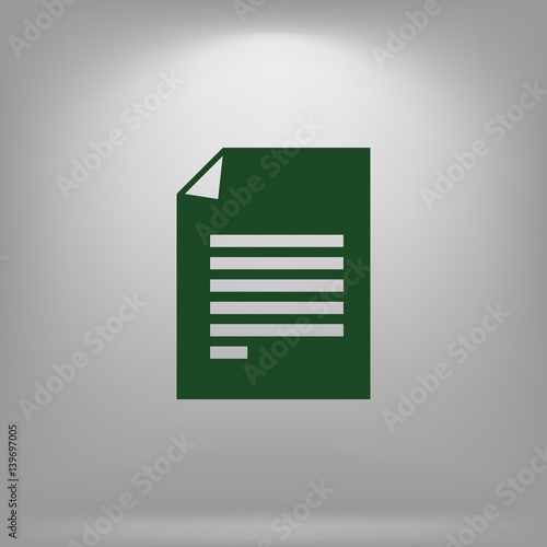 Flat paper cut style icon of text searching