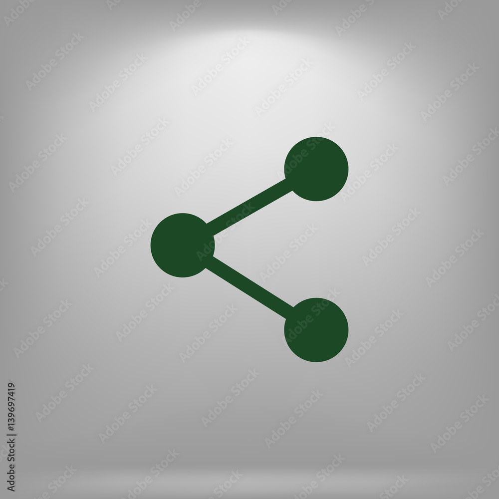 Flat paper cut style icon of share Flat paper cut style icon of share