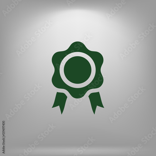 Flat paper cut style icon of seal