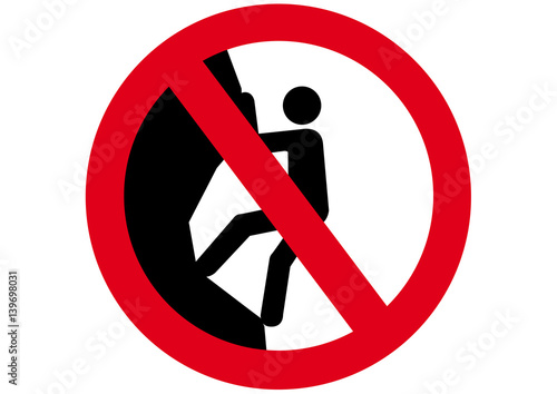 Schild Klettern verboten