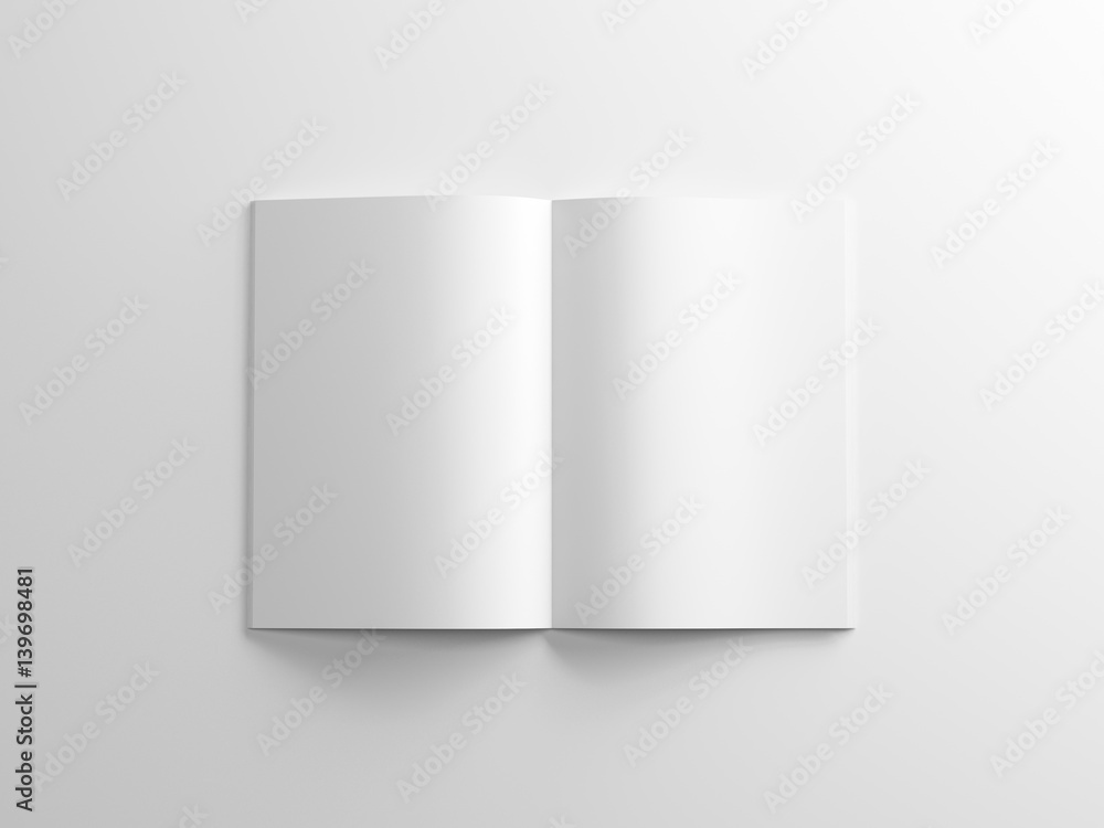 Blank magazine Mockup on white background, album or brochure, 3d rendering Blank magazine Mockup on white background, album or brochure, 3d rendering