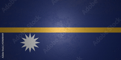 Flag of Nauru on stone background, 3d illustration