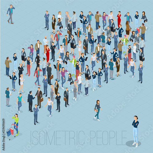 People crowd arrow.