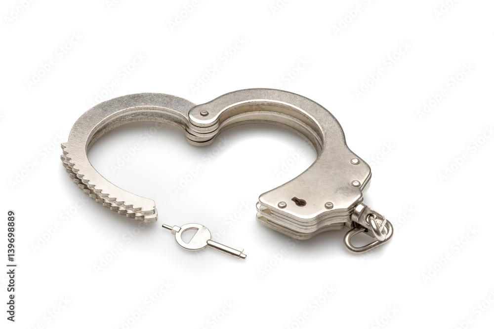 Handcuff isolated on white ground Handcuff isolated on white ground