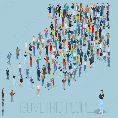 People crowd arrow.
