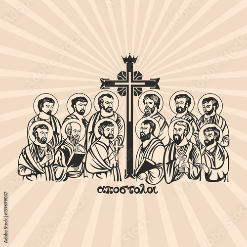 Drawing the twelve apostles of Jesus Christ.