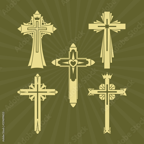 A set of Christian crosses.