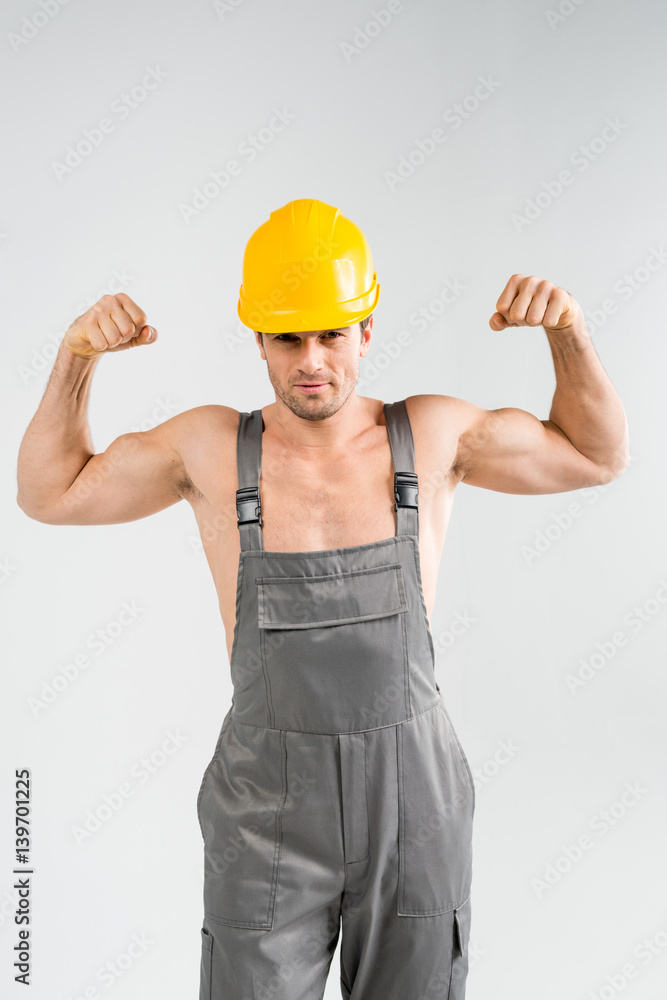 Handsome male builder