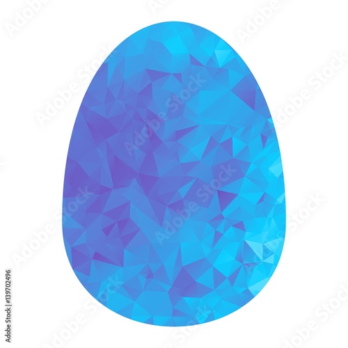 low poly blue egg