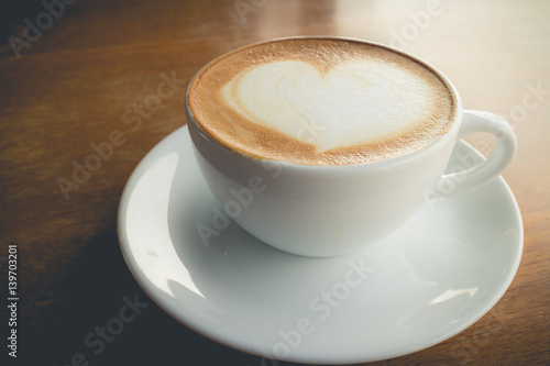 hot coffee with foam milk