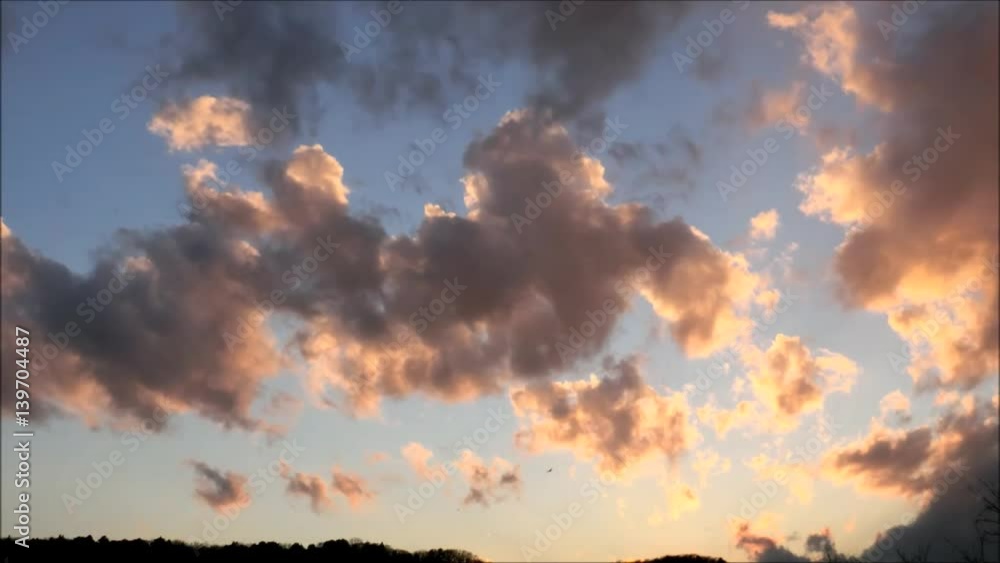 残照と雲のタイムラプス 残照と雲のタイムラプス