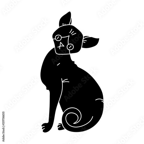 Sphynx icon in black style isolated on white background. Cat breeds symbol stock vector illustration.