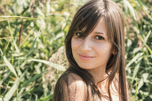 Young woman enjoying her time outside in park