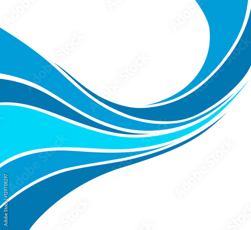Water Wave Logo abstract design. Cosmetics Surf Sport Logotype c