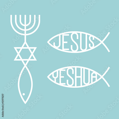 Messianic judaism symbolic and jesus, yeshua in fish sign