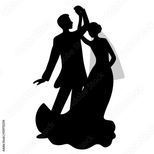 the bride and groom silhouette.