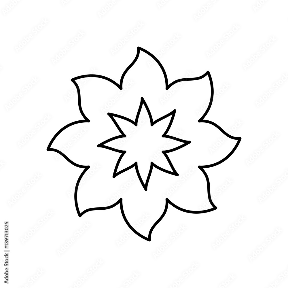 figure flower with pointed petals icon, vector illustraction design