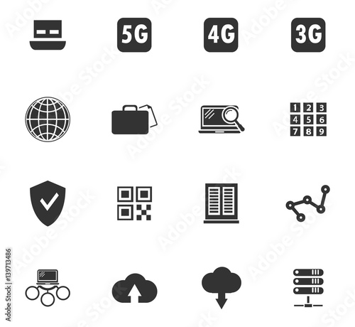 Hosting provider icons set