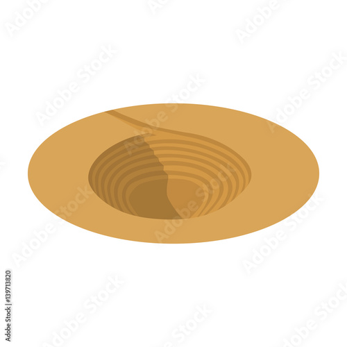 A big hole in the ground.The pit for the excavation of minerals.Mine Industry single icon in cartoon style vector symbol stock illustration.