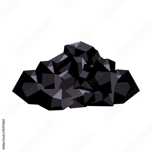 Black minerals from the mine.Coal, which is mined in the mine.Mine Industry single icon in cartoon style vector symbol stock illustration.