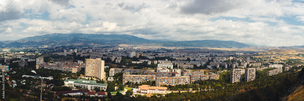 Panorama view of suburbs in Tbilisi