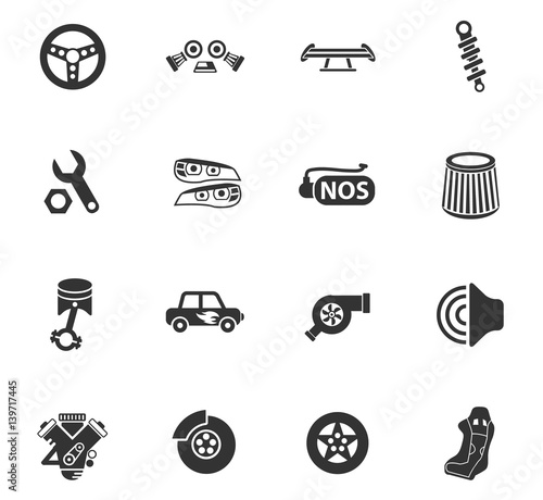 auto tuning icon set