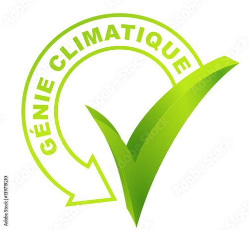 génie climatique sur symbole validé vert