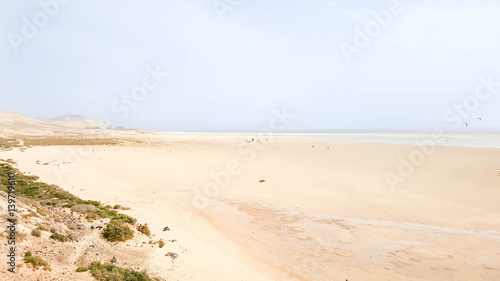 Southern Fuertevetura, Playa de Sotavento de Jandia. Sotavento Beach in Fuerteventura, Canary Islands, Spain.