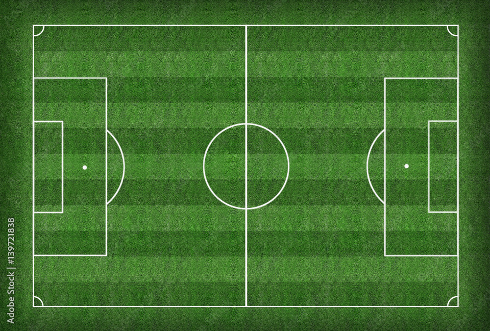 Obraz premium Soccer field and soccer ball - illustration