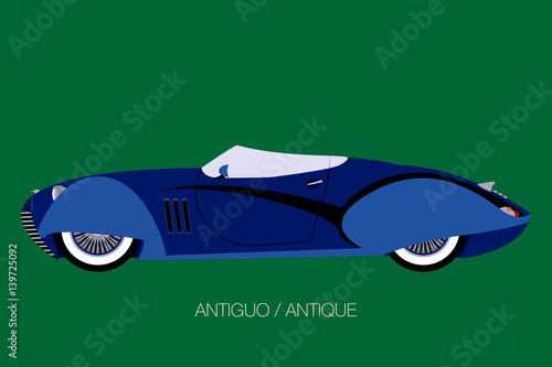 blue antique car