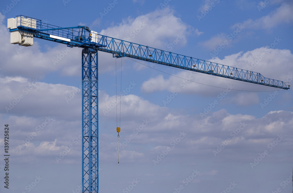 crane construction industry machine steel blue lift work equipment tower metal high build sky industrial crane construction industry machine steel blue lift work equipment tower metal high build sky industrial