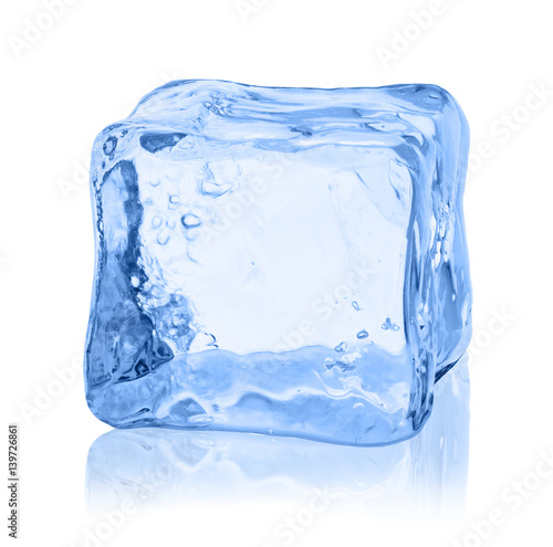 Cubes of ice on a white background.