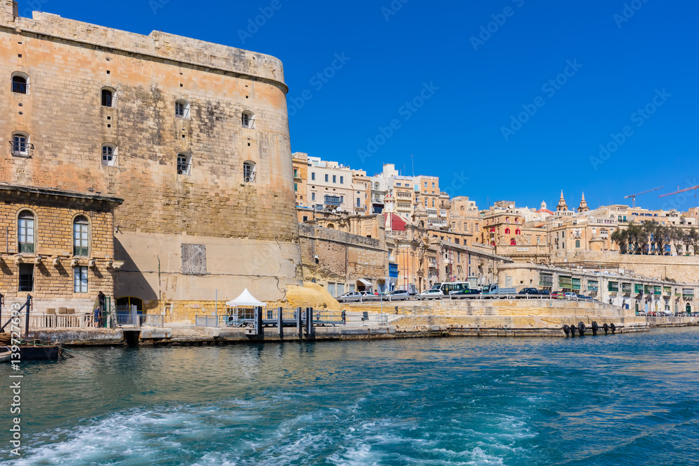Malta Valletta Fort Lascaris Battery / old Fish Market - Sea View