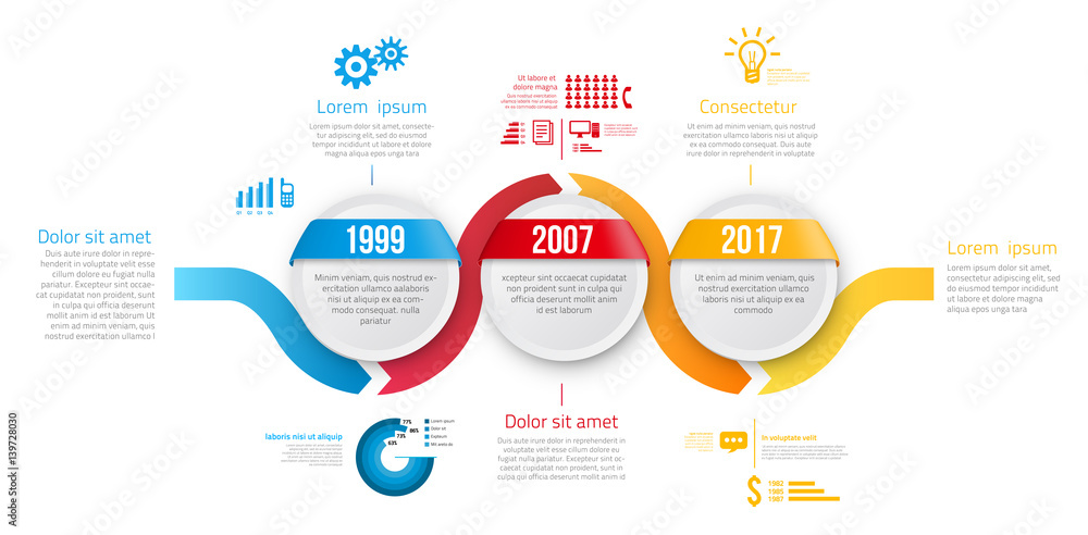 Naklejka premium Infographic style colored menu or arrows option