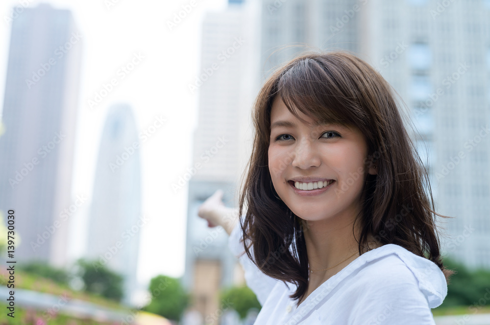 Asian girl relaxing outdoor in Tokyo