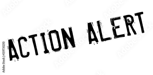 Action Alert rubber stamp. Grunge design with dust scratches. Effects can be easily removed for a clean, crisp look. Color is easily changed.