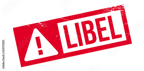 Libel rubber stamp. Grunge design with dust scratches. Effects can be easily removed for a clean, crisp look. Color is easily changed.