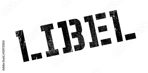 Libel rubber stamp. Grunge design with dust scratches. Effects can be easily removed for a clean, crisp look. Color is easily changed.