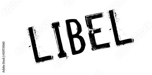 Libel rubber stamp. Grunge design with dust scratches. Effects can be easily removed for a clean, crisp look. Color is easily changed.