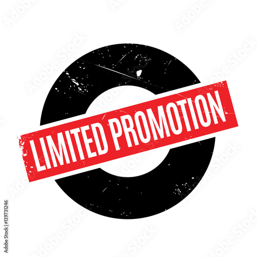 Limited Promotion rubber stamp. Grunge design with dust scratches. Effects can be easily removed for a clean, crisp look. Color is easily changed.