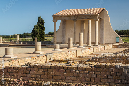 Ruins of the ancient Greek and Roman town Ampurias, near Gerona, Spain photo