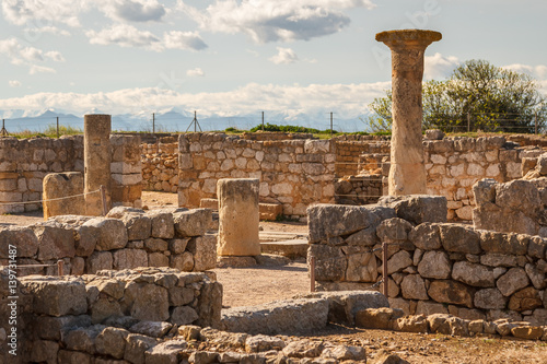 Ruins of the ancient Greek and Roman town Ampurias, near Gerona, Spain photo